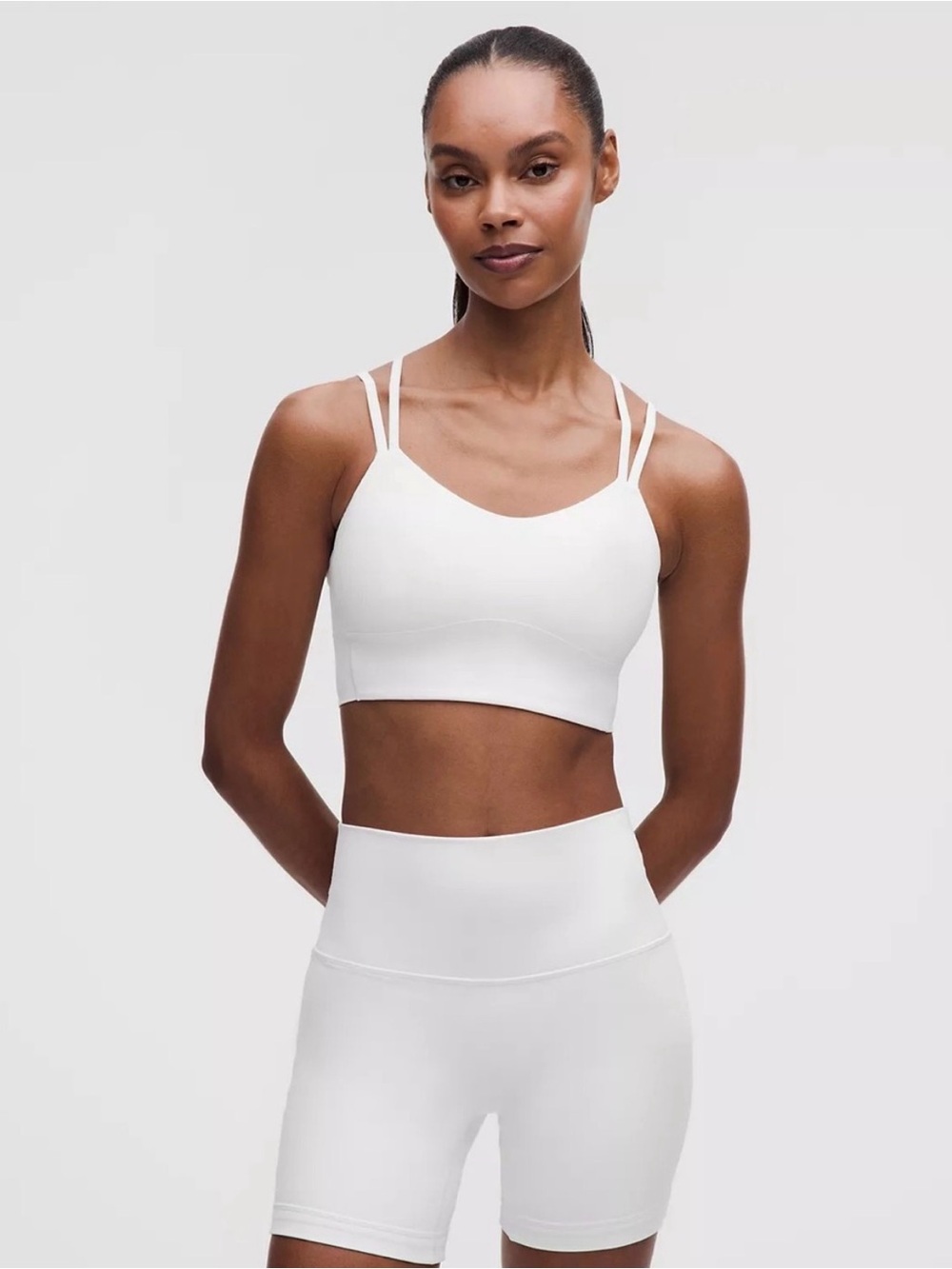 Women's Double-Strap White Seamless Bralette